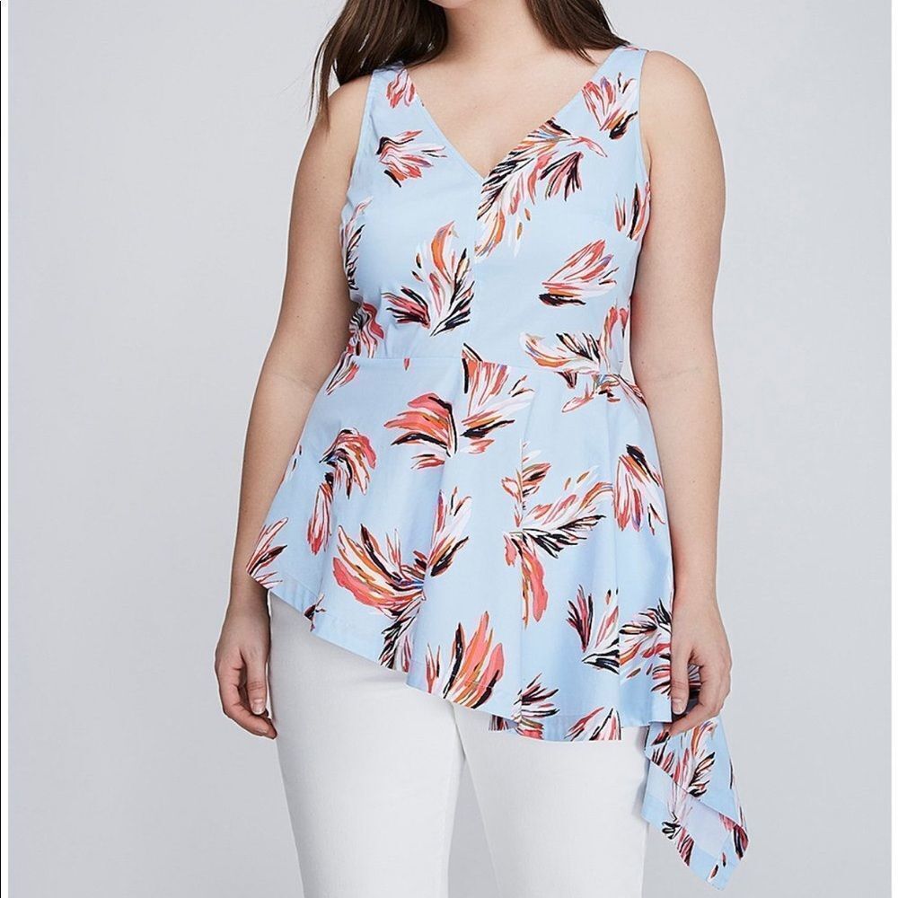 Lane Bryant peplum v neck blouse‎
